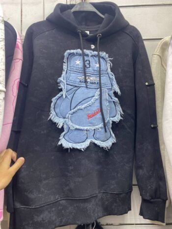 الهودي الأبيض المنقوش (White Acid Wash/Marble Hoodie)